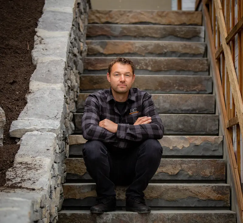 Marc Harvey, owner and founder of Balmoral Construction, on a custom home project site in the Sea to Sky Corridor