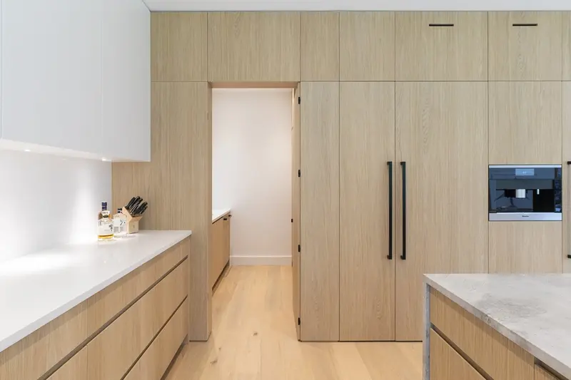 White Gold hallway with built-in millwork