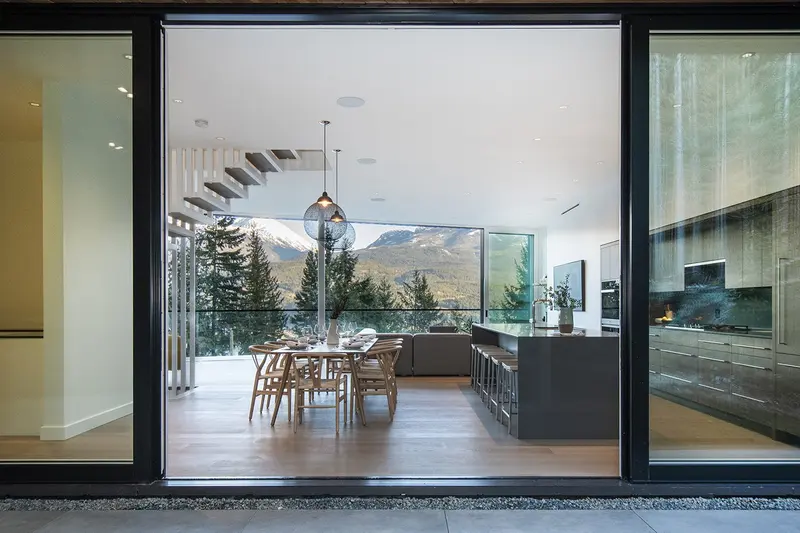 Mountain View fireplace and living room detail